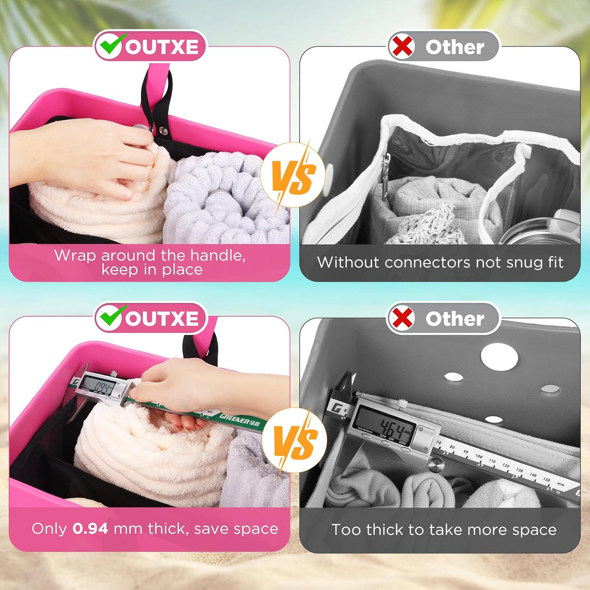 Beach Bag Organizer Insert Divider for Baby Bogg Bags Beach Tote
