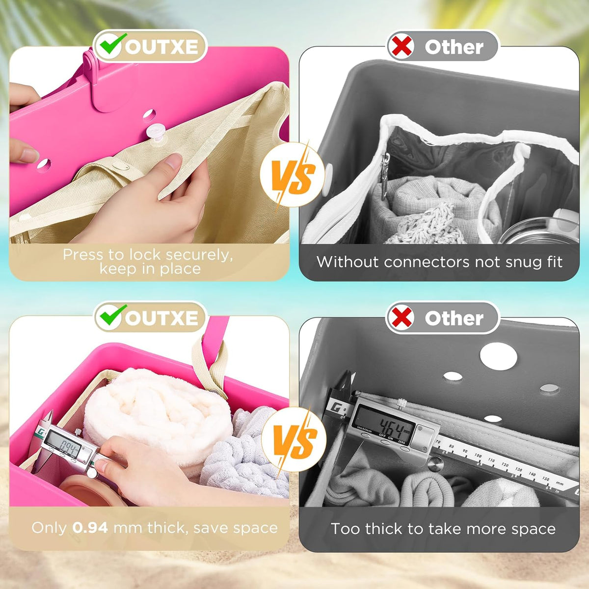 Beach Bag Organizer Insert Divider for Baby Bogg Bags Beach Tote