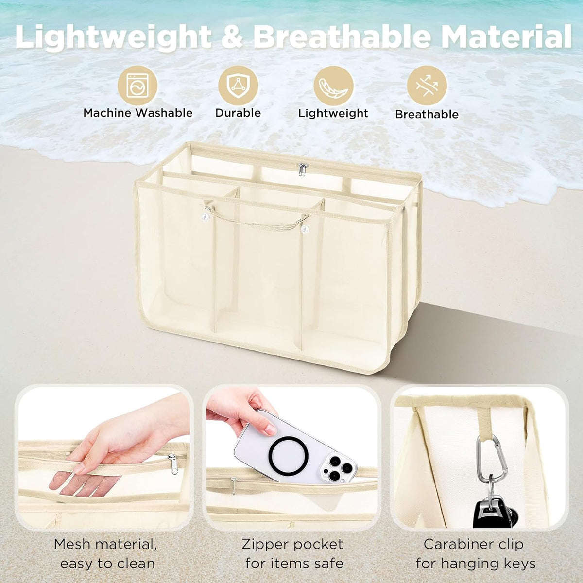 Beach Bag Organizer Insert Divider for Baby Bogg Bags Beach Tote
