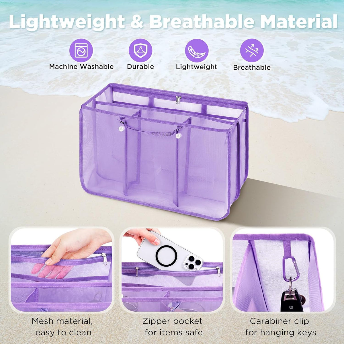 Beach Bag Organizer Insert Divider for Baby Bogg Bags Beach Tote