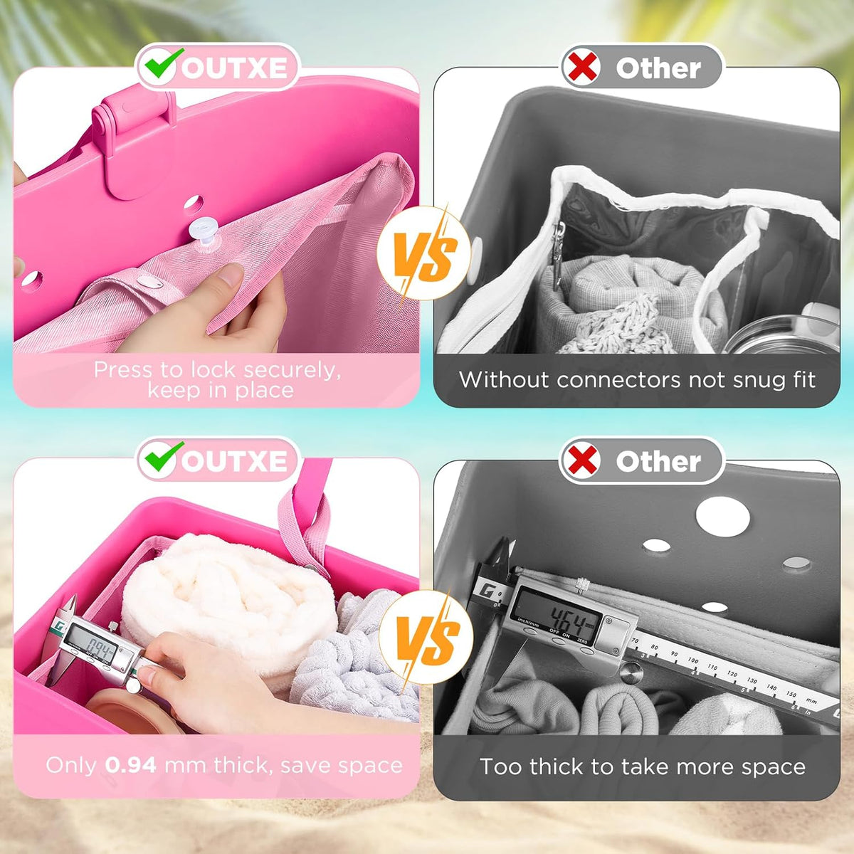 Beach Bag Organizer Insert Divider for Baby Bogg Bags Beach Tote