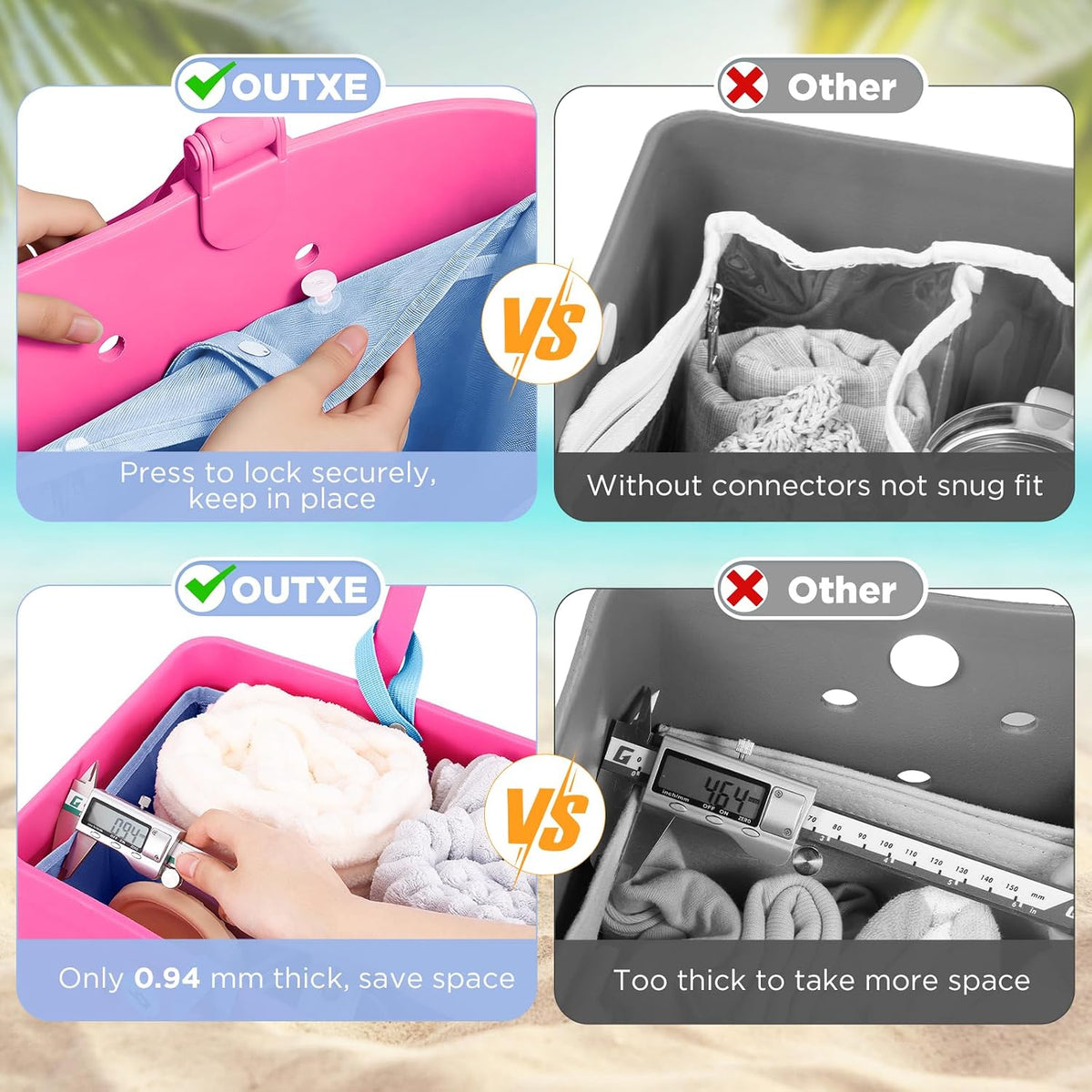 Beach Bag Organizer Insert Divider for Baby Bogg Bags Beach Tote