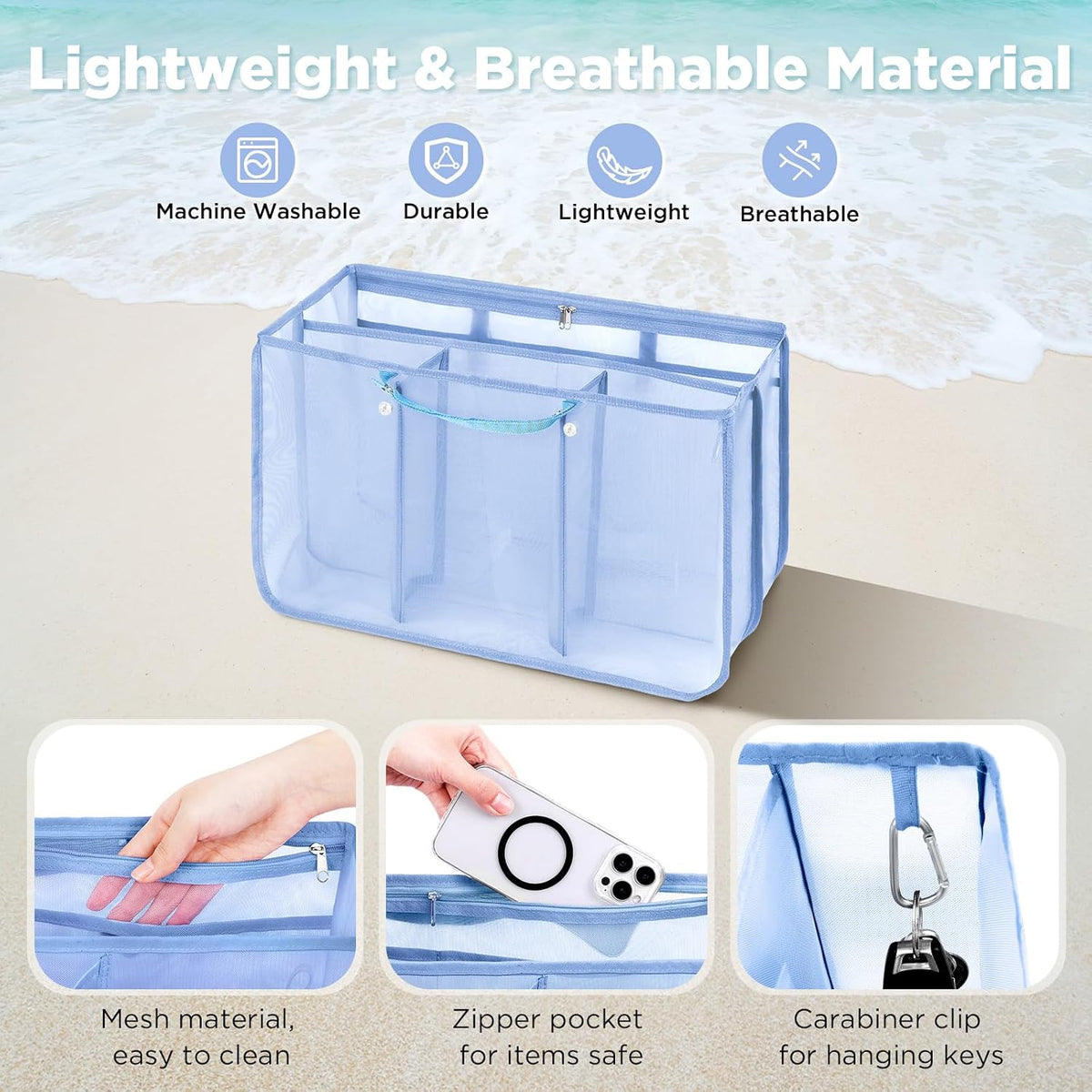 Beach Bag Organizer Insert Divider for Baby Bogg Bags Beach Tote