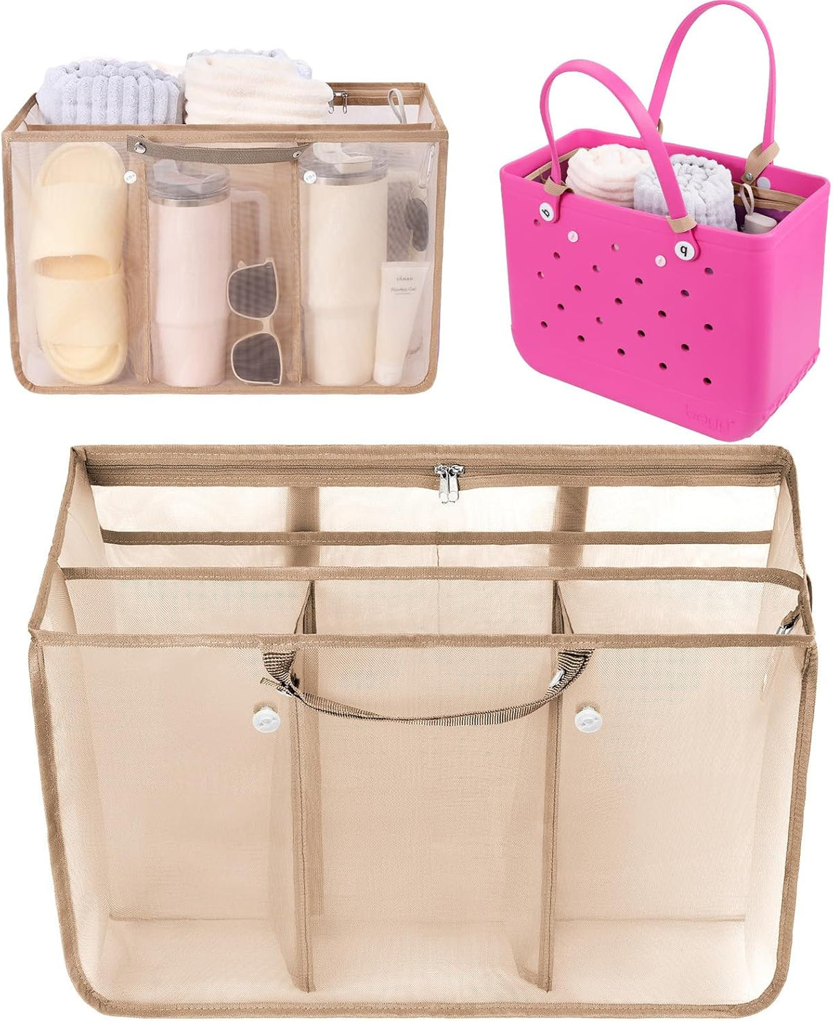 Beach Bag Organizer Insert Divider for Baby Bogg Bags Beach Tote