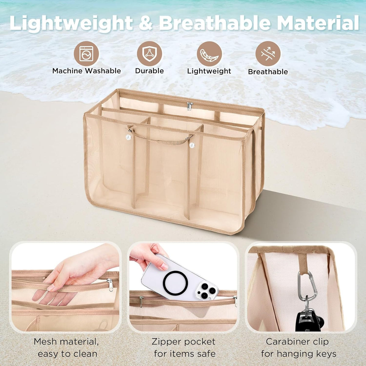 Beach Bag Organizer Insert Divider for Baby Bogg Bags Beach Tote