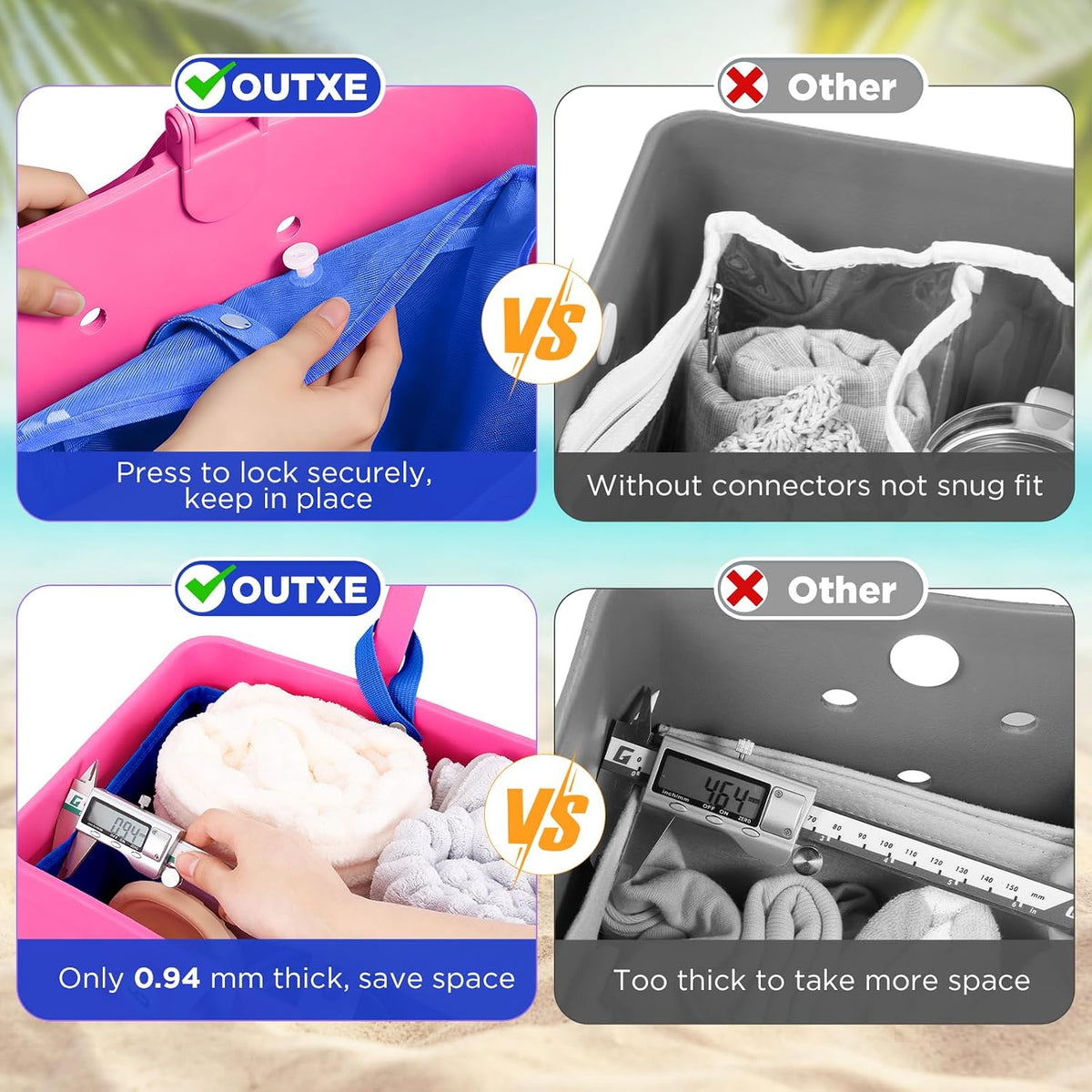 Beach Bag Organizer Insert Divider for Baby Bogg Bags Beach Tote