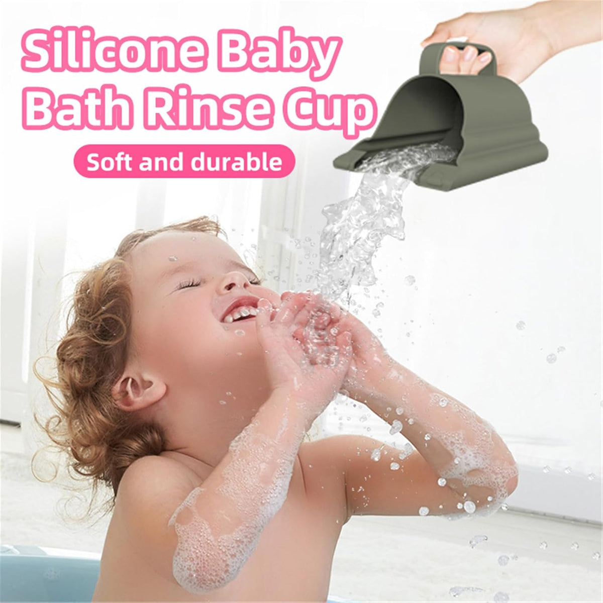 Bath Rinse Cup Silicone Shampoo Rinser Hair Portable Bathing Tool for Toddler Body Washing Rinse Portable