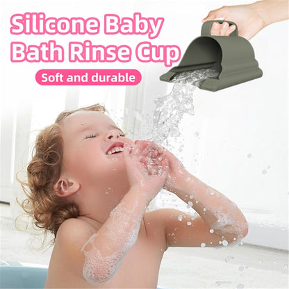 Bath Rinse Cup Silicone Shampoo Rinser Hair Portable Bathing Tool for Toddler Body Washing Rinse Portable