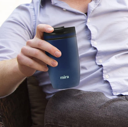 12 oz Travel Coffee Mug - Insulated Stainless Steel Tumbler with Screw Lid - French Granite