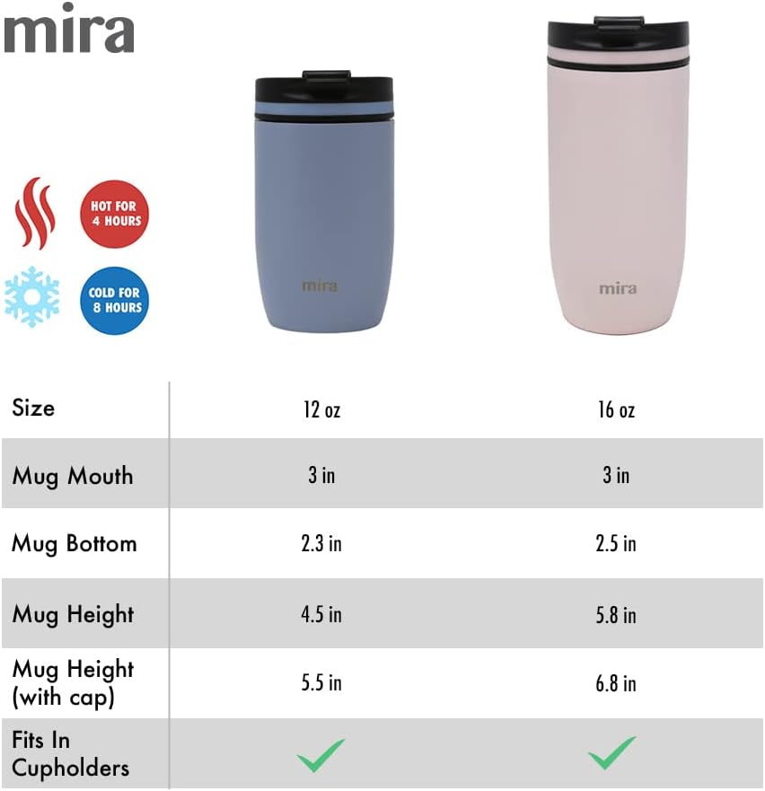 12 oz Travel Coffee Mug - Insulated Stainless Steel Tumbler with Screw Lid - French Granite