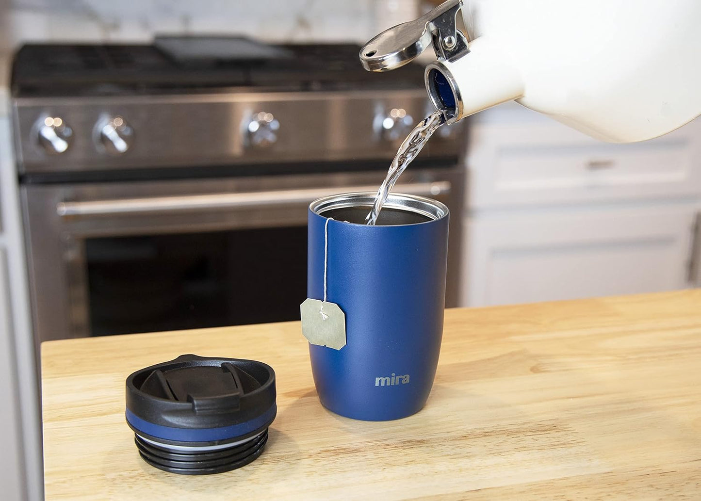 12 oz Travel Coffee Mug - Insulated Stainless Steel Tumbler with Screw Lid - French Granite