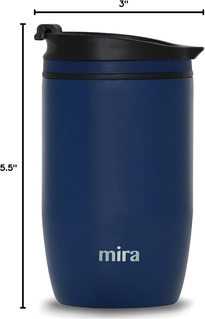 12 oz Travel Coffee Mug - Insulated Stainless Steel Tumbler with Screw Lid - French Granite