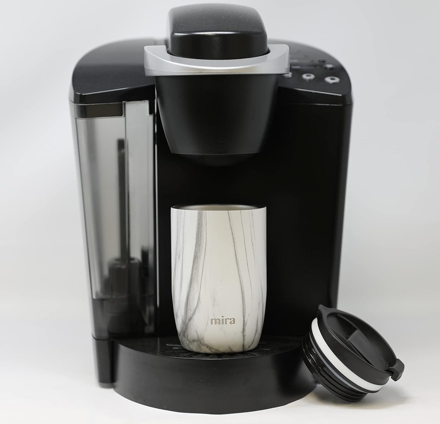 12 oz Travel Coffee Mug - Insulated Stainless Steel Tumbler with Screw Lid - French Granite