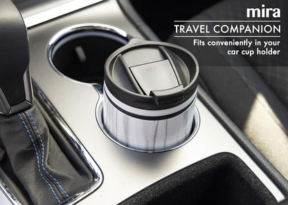 12 oz Travel Coffee Mug - Insulated Stainless Steel Tumbler with Screw Lid - French Granite