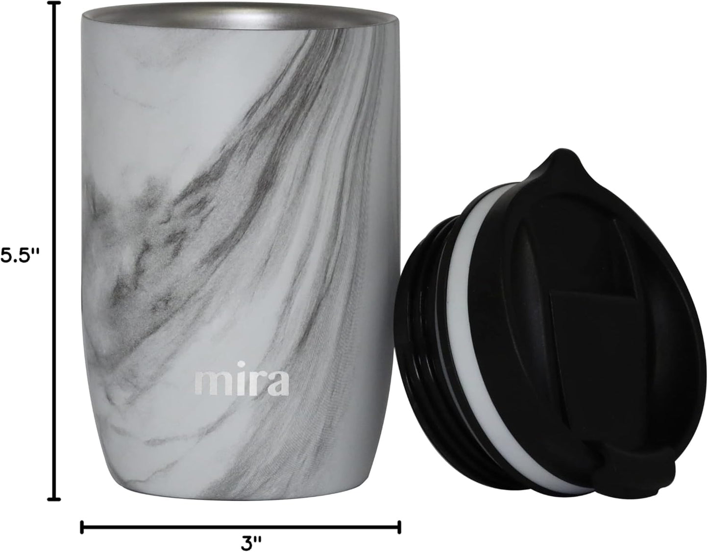12 oz Travel Coffee Mug - Insulated Stainless Steel Tumbler with Screw Lid - French Granite