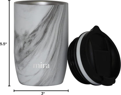 12 oz Travel Coffee Mug - Insulated Stainless Steel Tumbler with Screw Lid - French Granite