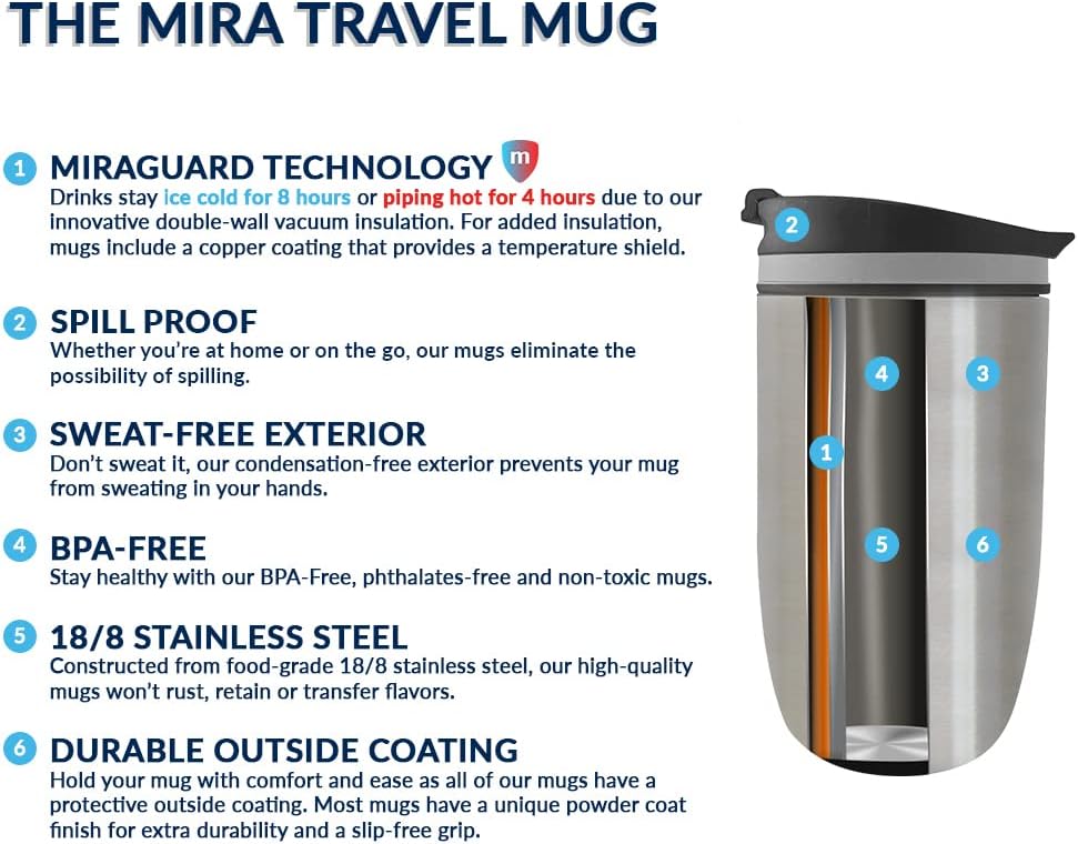 12 oz Travel Coffee Mug - Insulated Stainless Steel Tumbler with Screw Lid - French Granite