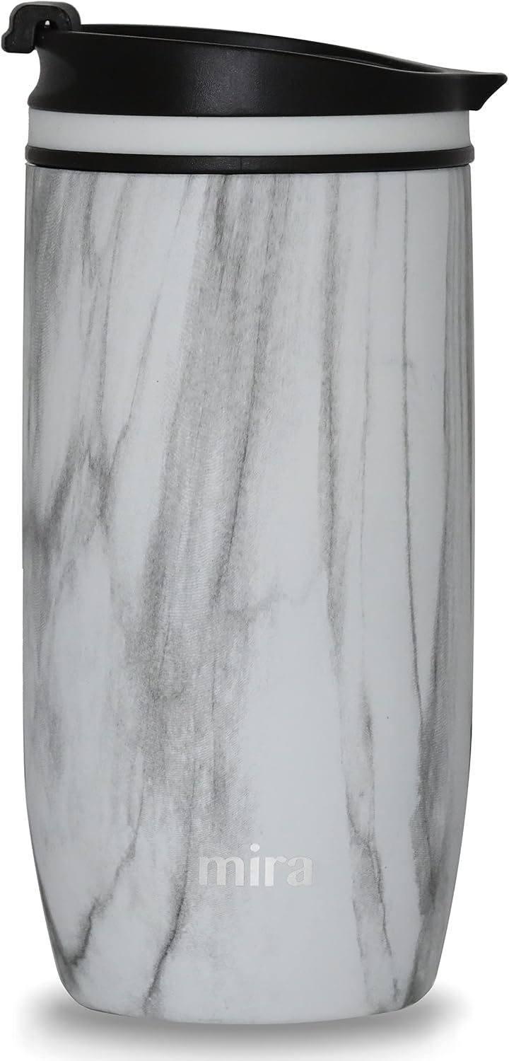 12 oz Travel Coffee Mug - Insulated Stainless Steel Tumbler with Screw Lid - French Granite