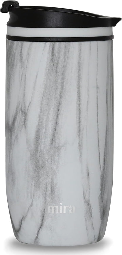 12 oz Travel Coffee Mug - Insulated Stainless Steel Tumbler with Screw Lid - French Granite