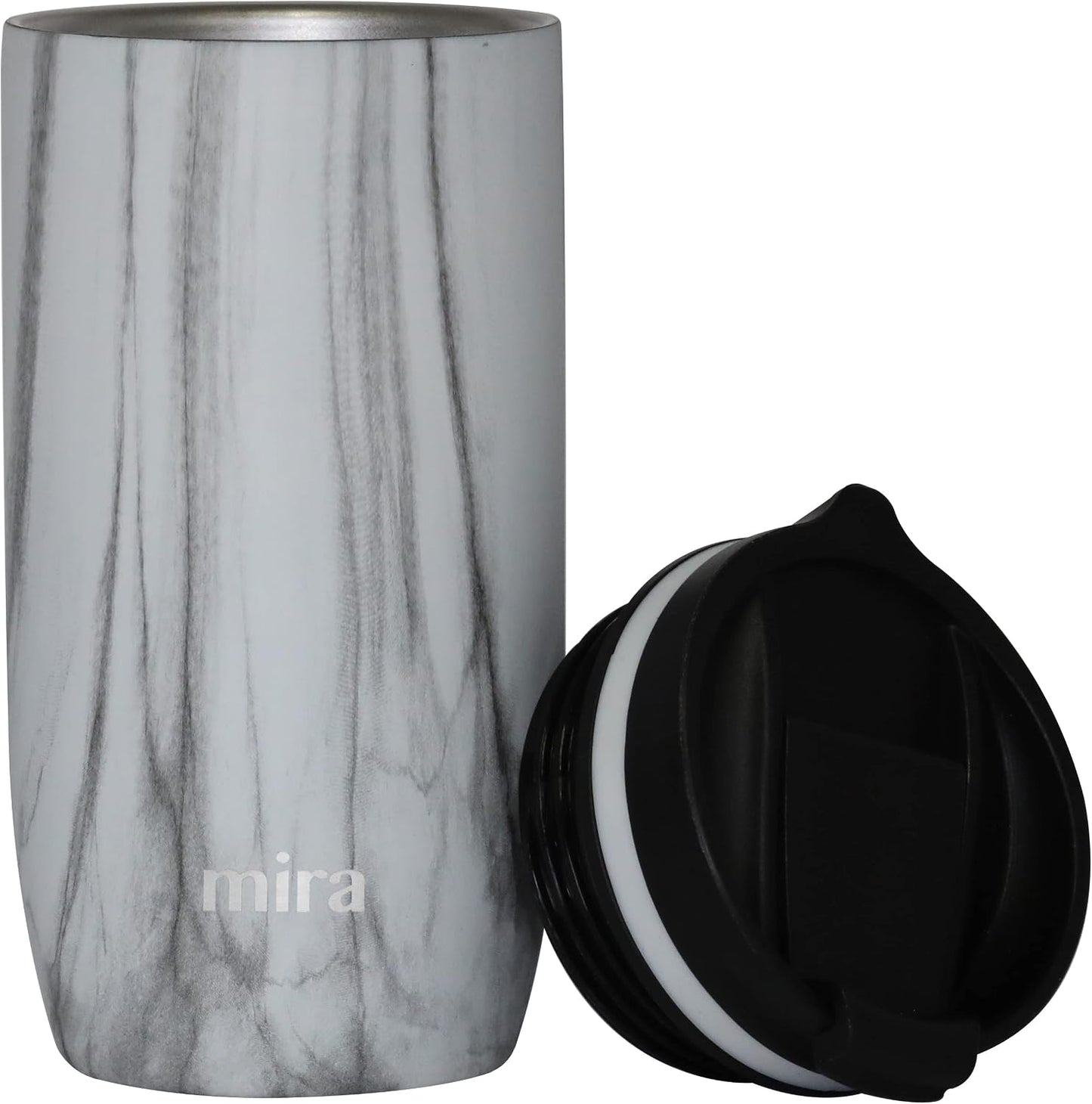12 oz Travel Coffee Mug - Insulated Stainless Steel Tumbler with Screw Lid - French Granite