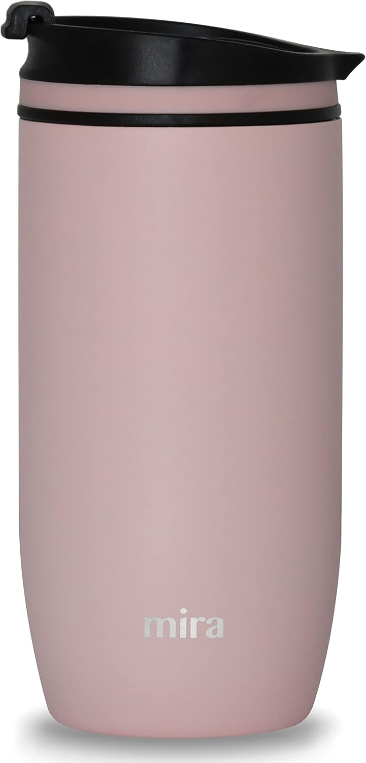 12 oz Travel Coffee Mug - Insulated Stainless Steel Tumbler with Screw Lid - French Granite