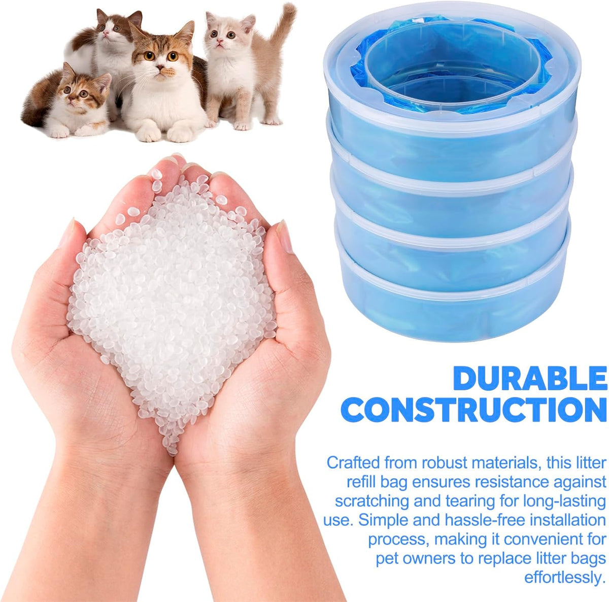 Diaper Pail Refills for Diaper Genie Pails,Expressions,Elite and Complete Pail, 4 Pack Diaper Pail Refill Bags Compatible with Litter Locker II,Plus,Design, Baby Diaper Pail Refills for Angelcare