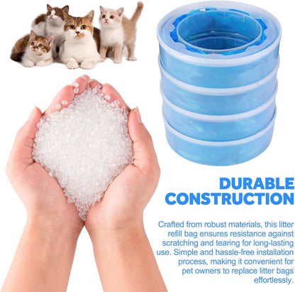 Diaper Pail Refills for Diaper Genie Pails,Expressions,Elite and Complete Pail, 4 Pack Diaper Pail Refill Bags Compatible with Litter Locker II,Plus,Design, Baby Diaper Pail Refills for Angelcare