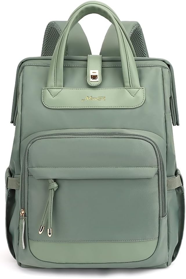 Stylish Casual Diaper Bag Backpack,Multifunctional Travel Nappy Changing Bag Mummy Bags with Insulated Pockets(Green)