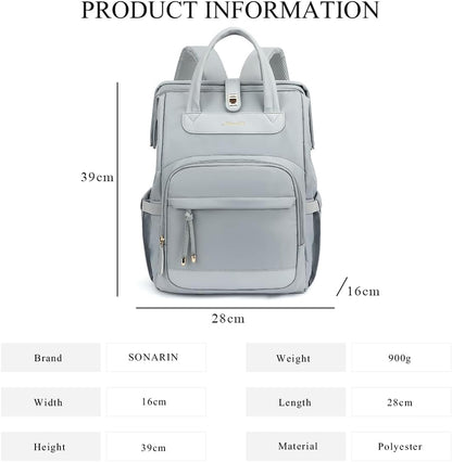 Stylish Casual Diaper Bag Backpack,Multifunctional Travel Nappy Changing Bag Mummy Bags with Insulated Pockets(Green)