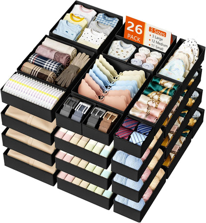 Drawer Organizer Clothes - Baby Dresser Organizer for Nursery Closet Organization, Fabric Drawer Organizer Bins for Underwears Socks Bras, Foldable Storage Dividers for Bedroom