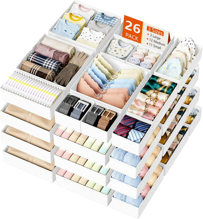 Drawer Organizer Clothes - Baby Dresser Organizer for Nursery Closet Organization, Fabric Drawer Organizer Bins for Underwears Socks Bras, Foldable Storage Dividers for Bedroom