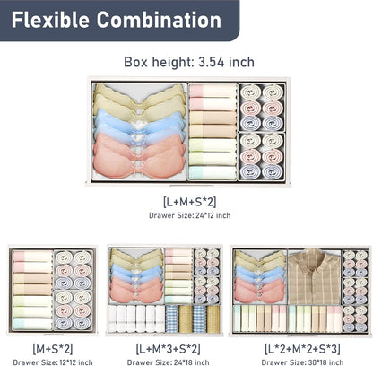 Drawer Organizer Clothes - Baby Dresser Organizer for Nursery Closet Organization, Fabric Drawer Organizer Bins for Underwears Socks Bras, Foldable Storage Dividers for Bedroom