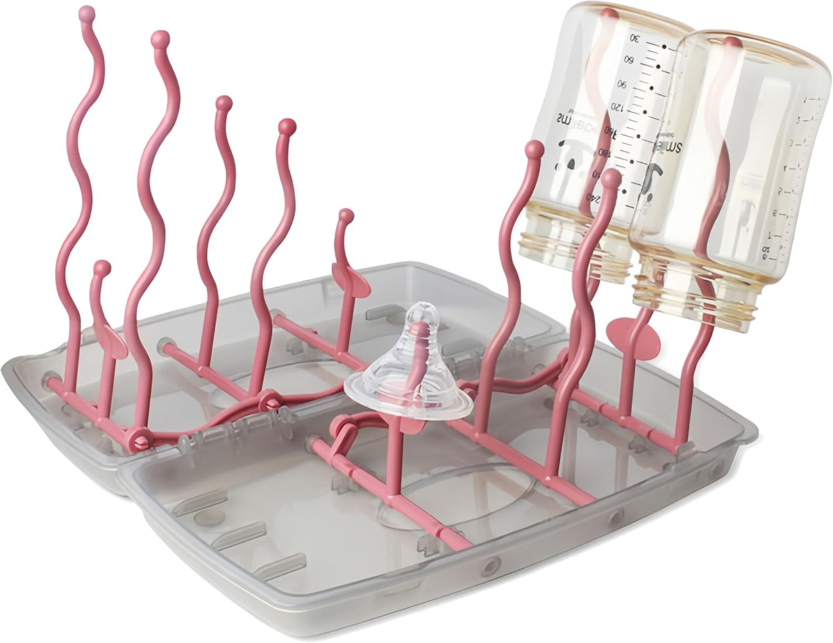 Collapsible Baby Bottle Drying Rack, Bottle Dryer Holder for Bottles, Teats, Cups, Pump Parts and Accessories (Blue)