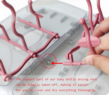 Collapsible Baby Bottle Drying Rack, Bottle Dryer Holder for Bottles, Teats, Cups, Pump Parts and Accessories (Blue)