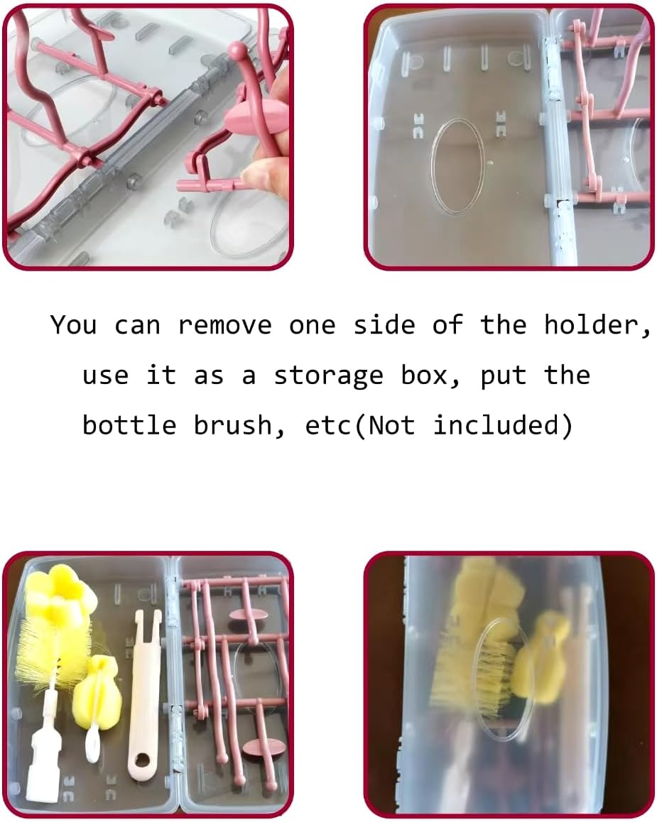 Collapsible Baby Bottle Drying Rack, Bottle Dryer Holder for Bottles, Teats, Cups, Pump Parts and Accessories (Blue)