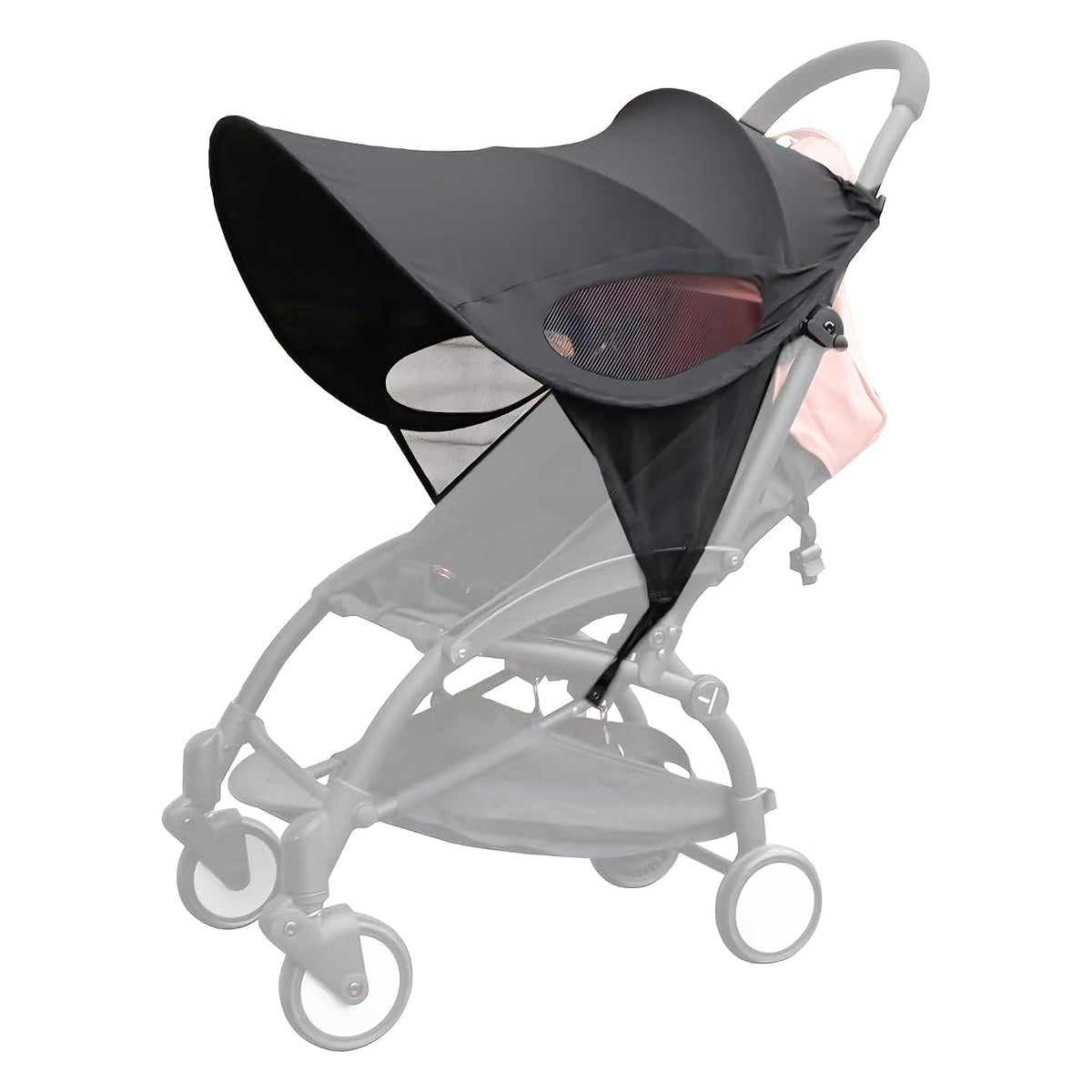 Universal Sun Shade for Baby Stroller UV Protection Rainproof Sun Cover for Stroller Pram Pushchair Buggy Blackout Parasol Sunshade Blind Canopy Cover Pushchair Anti-UV Awning for Travel Park Walking