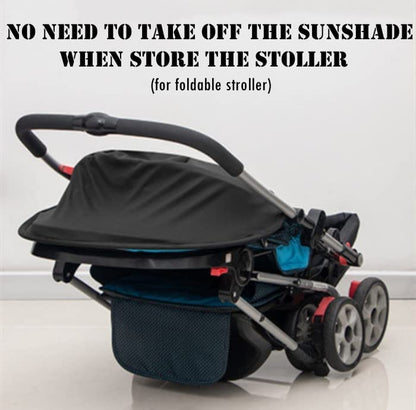 Universal Sun Shade for Baby Stroller UV Protection Rainproof Sun Cover for Stroller Pram Pushchair Buggy Blackout Parasol Sunshade Blind Canopy Cover Pushchair Anti-UV Awning for Travel Park Walking