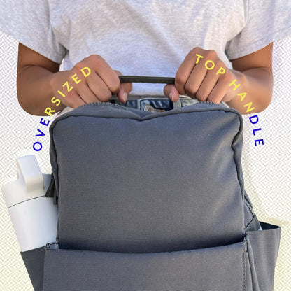 Mini Roo Diaper Bag Backpack, Mauve Baby Bag - 6 Pockets For Daily Carry