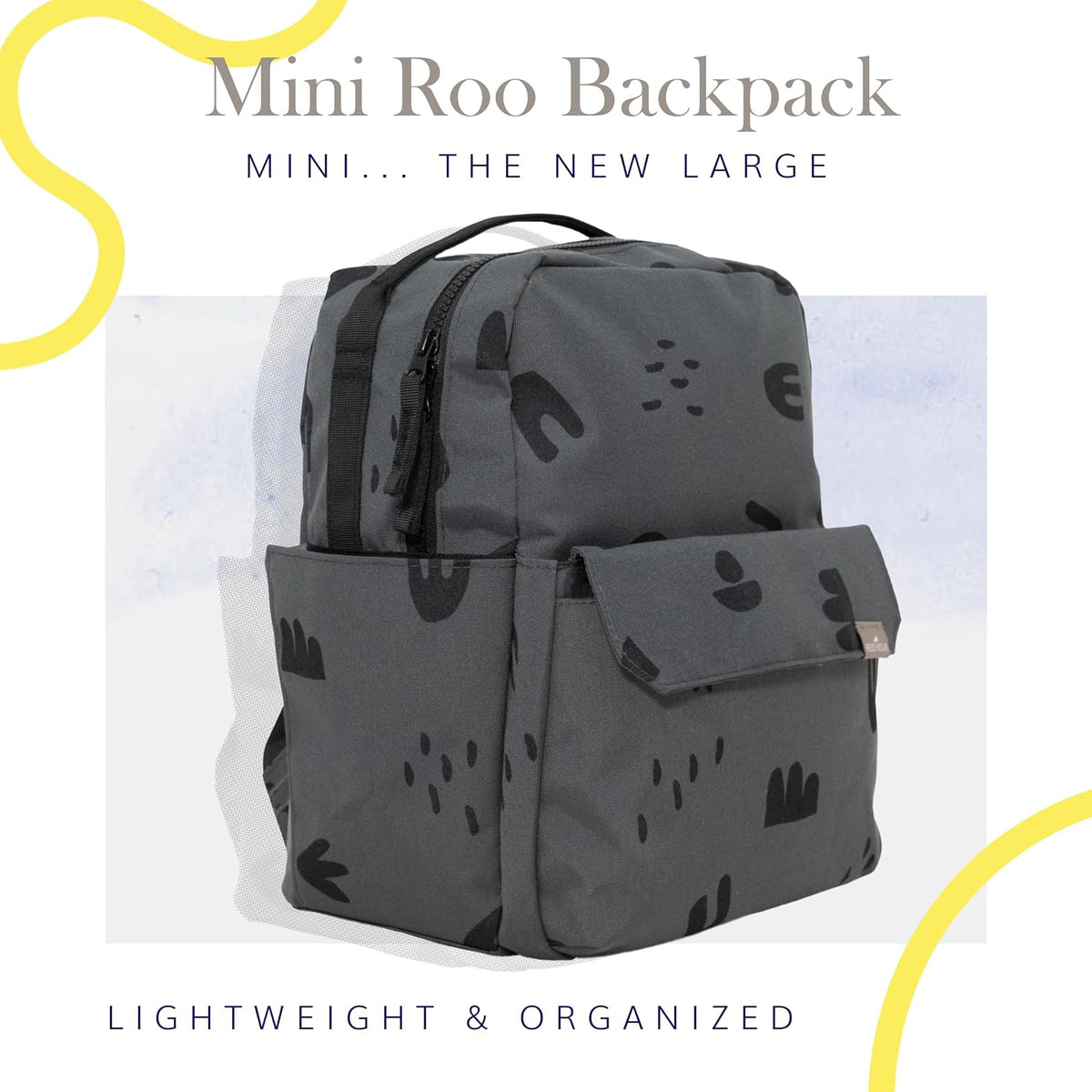 Mini Roo Diaper Bag Backpack, Mauve Baby Bag - 6 Pockets For Daily Carry