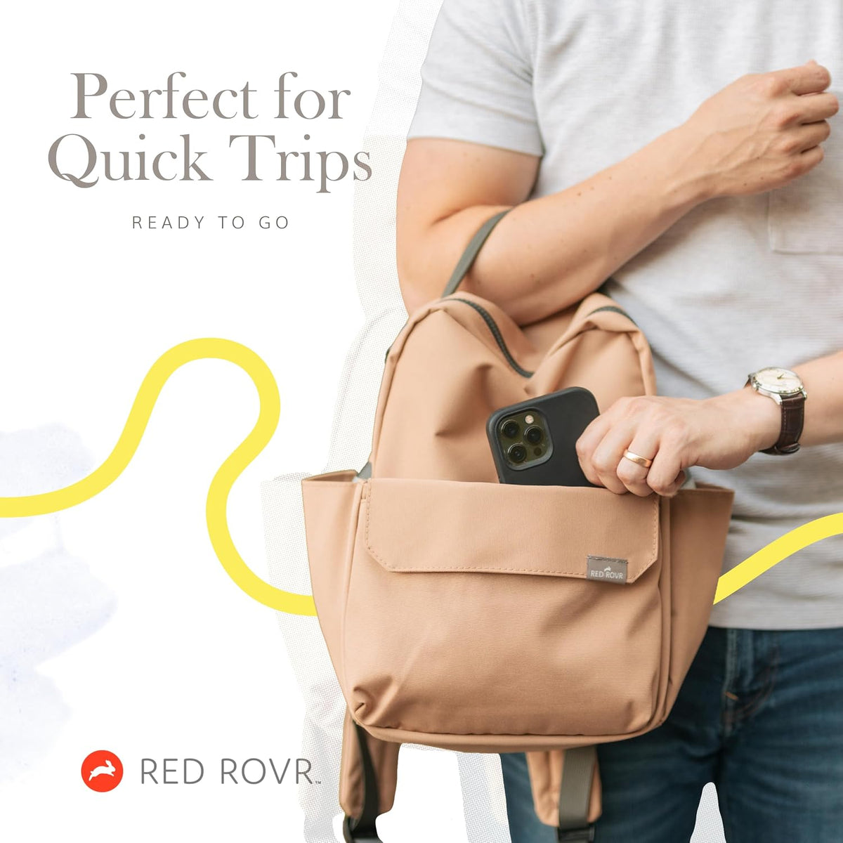 Mini Roo Diaper Bag Backpack, Mauve Baby Bag - 6 Pockets For Daily Carry