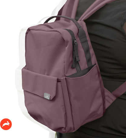 Mini Roo Diaper Bag Backpack, Mauve Baby Bag - 6 Pockets For Daily Carry