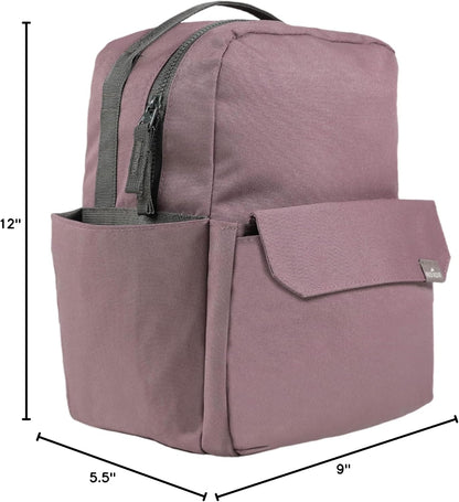 Mini Roo Diaper Bag Backpack, Mauve Baby Bag - 6 Pockets For Daily Carry
