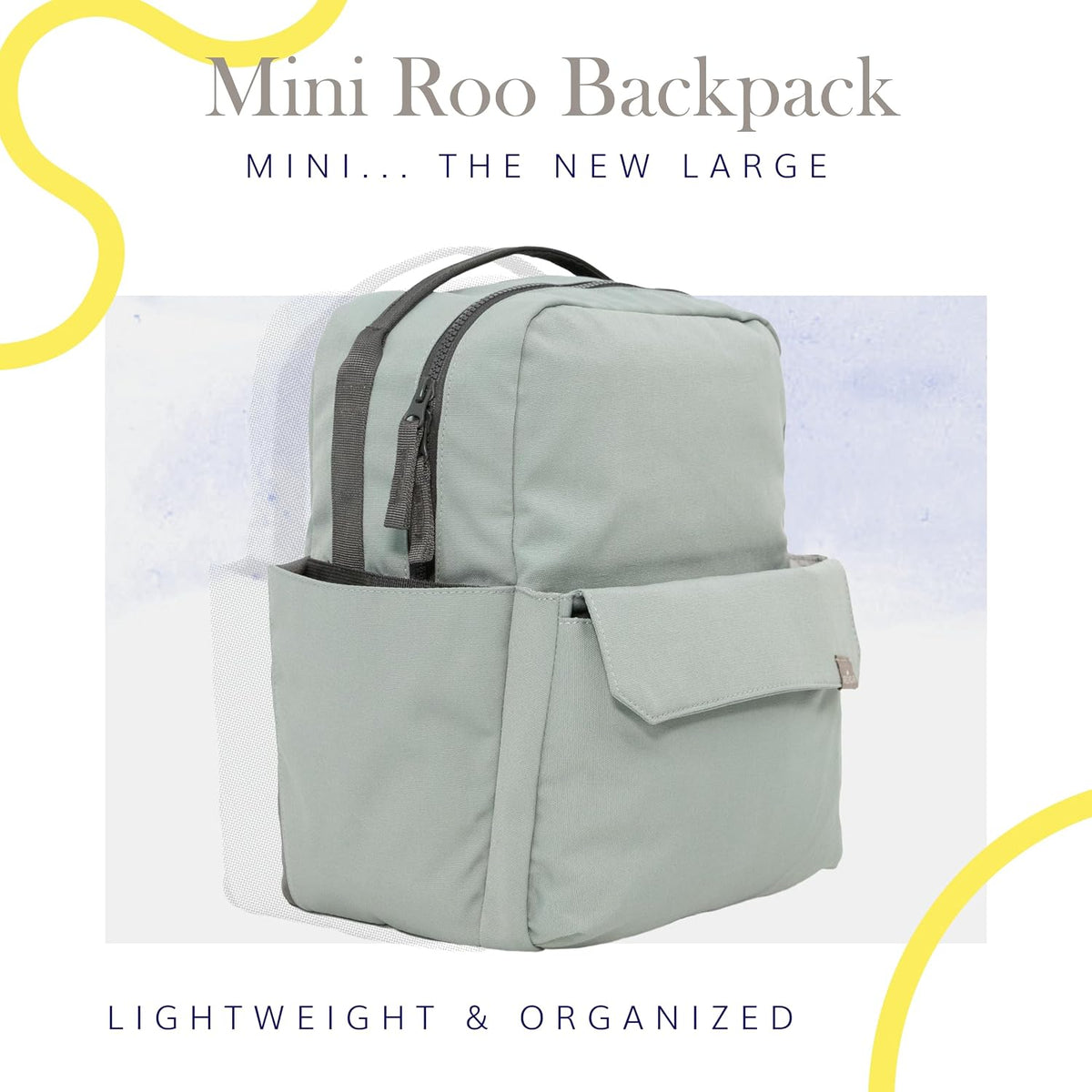 Mini Roo Diaper Bag Backpack, Mauve Baby Bag - 6 Pockets For Daily Carry