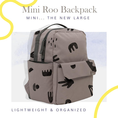 Mini Roo Diaper Bag Backpack, Mauve Baby Bag - 6 Pockets For Daily Carry