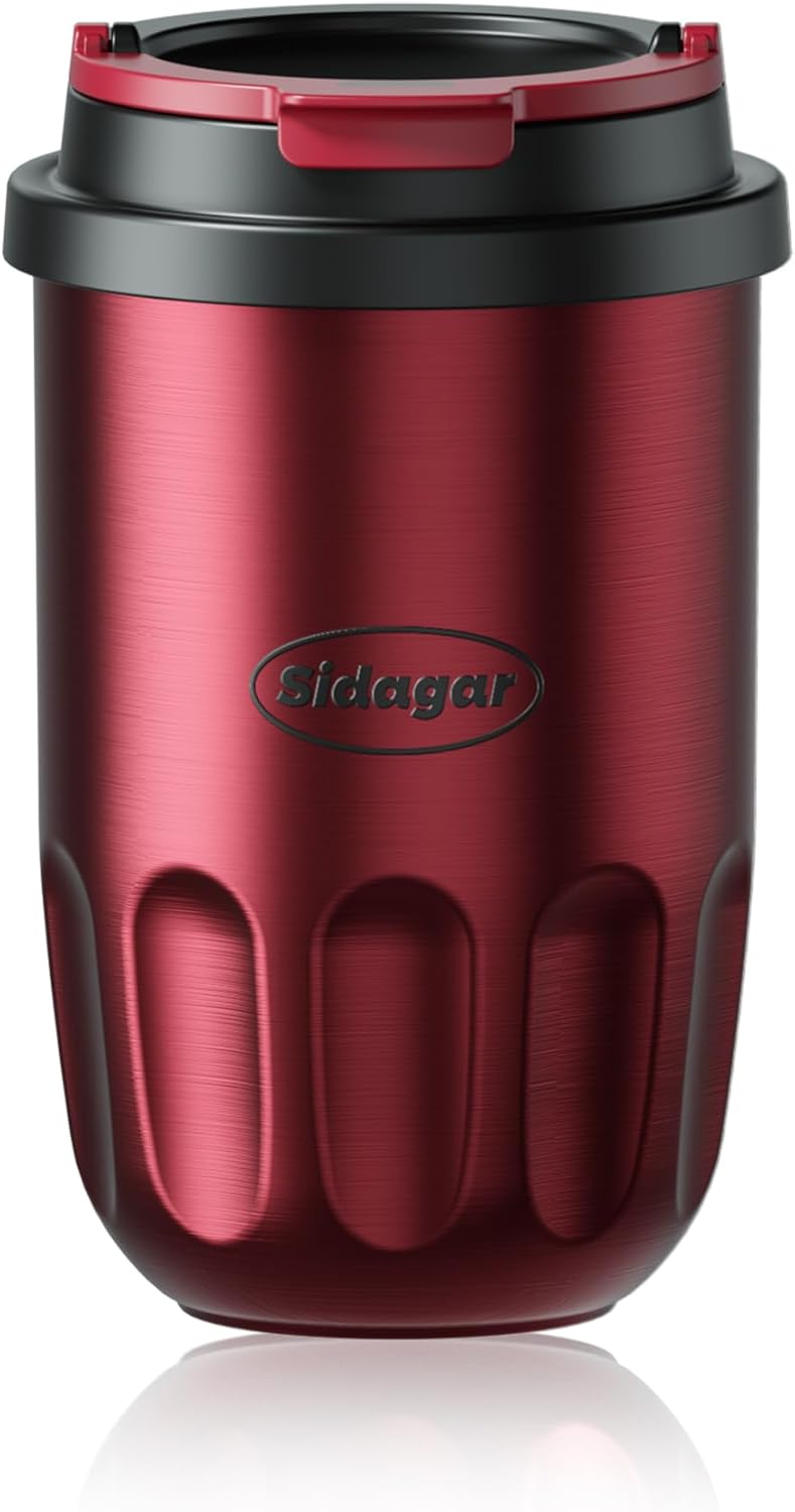 Coffee Mug 10 oz Ceramic Lined Tumbler, Double Wall Stainless Steel Cup with Lid, Mini Water Bottle, Vacuum Insulated Travel Mug for Home Office, Pink
