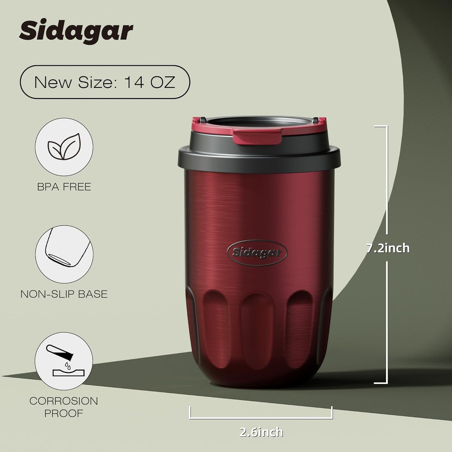 Coffee Mug 10 oz Ceramic Lined Tumbler, Double Wall Stainless Steel Cup with Lid, Mini Water Bottle, Vacuum Insulated Travel Mug for Home Office, Pink