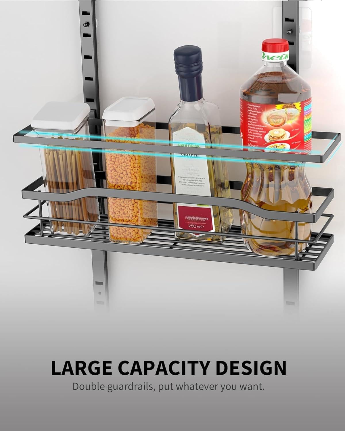 White 9-Tier Over The Door Pantry Organizer, Pantry Organization And Storage, Metal Hanging Spice Rack Shelves Door, Home & Kitchen Essentials, Laundry Room Bathroom Organization