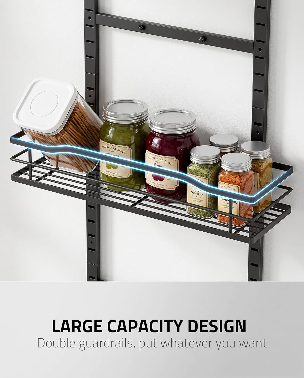 White 9-Tier Over The Door Pantry Organizer, Pantry Organization And Storage, Metal Hanging Spice Rack Shelves Door, Home & Kitchen Essentials, Laundry Room Bathroom Organization