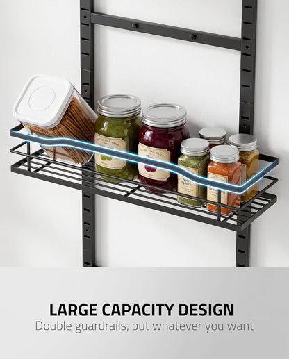 White 9-Tier Over The Door Pantry Organizer, Pantry Organization And Storage, Metal Hanging Spice Rack Shelves Door, Home & Kitchen Essentials, Laundry Room Bathroom Organization