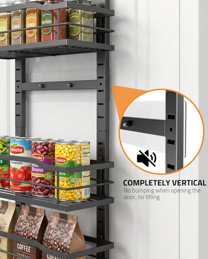 White 9-Tier Over The Door Pantry Organizer, Pantry Organization And Storage, Metal Hanging Spice Rack Shelves Door, Home & Kitchen Essentials, Laundry Room Bathroom Organization